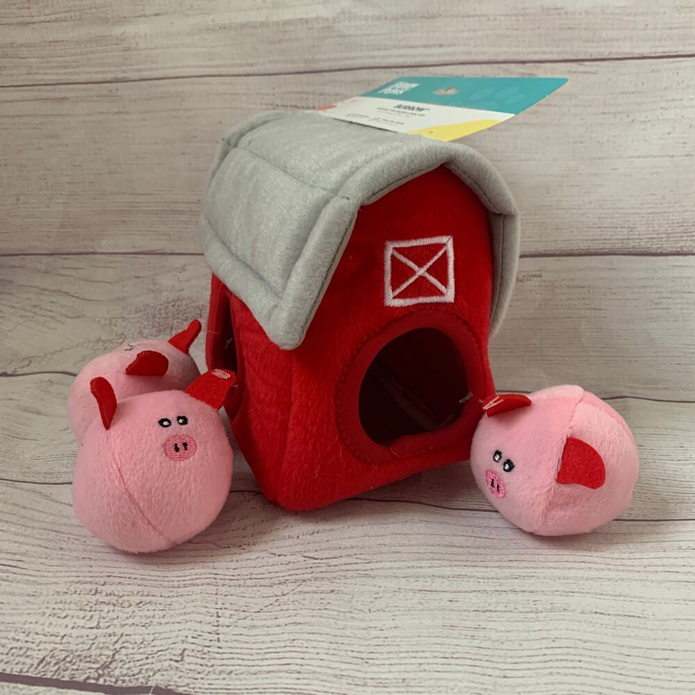 Zippy Paws Barn with Pigs Interactive Puzzle Dog Toy Farm Hide & Seek Squeaker